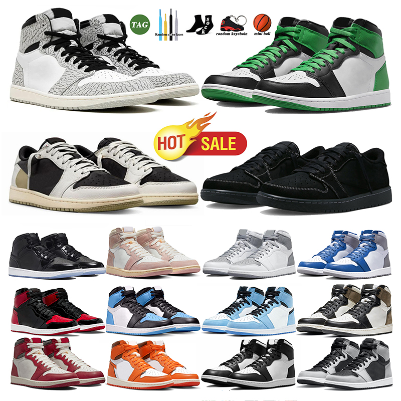jumpman 1 low mid high basketball shoes men women mocha black phantom lost and found olive 1s low White Cement space jam Washed Pink Lucky Green mens trainers sneakers