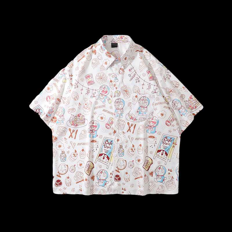 Men's Casual Shirts Japanese Chemise Harajuku Cartoon Anime Short-sleeved Women Hawaiian Shirt Printed Beach Blouses TopsMen's, As shown 
Men's Casual Shirts Japanese Chemise Harajuku Cartoon Anime Short-sleeved Women Hawaiian Shirt Printed Beach Blouses TopsMen's, As shown