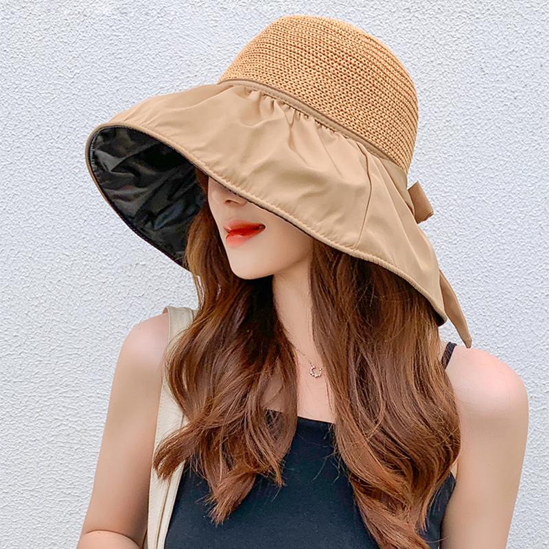 Wide Brim Hats Summer Bow Sun Women's Hollow Panama Straw Hat UV Protection Large Sunscreen Fisherman Gorras Para Mujer, Black
Wide Brim Hats Summer Bow Sun Women's Hollow Panama Straw Hat UV Protection Large Sunscreen Fisherman Gorras Para Mujer, Black