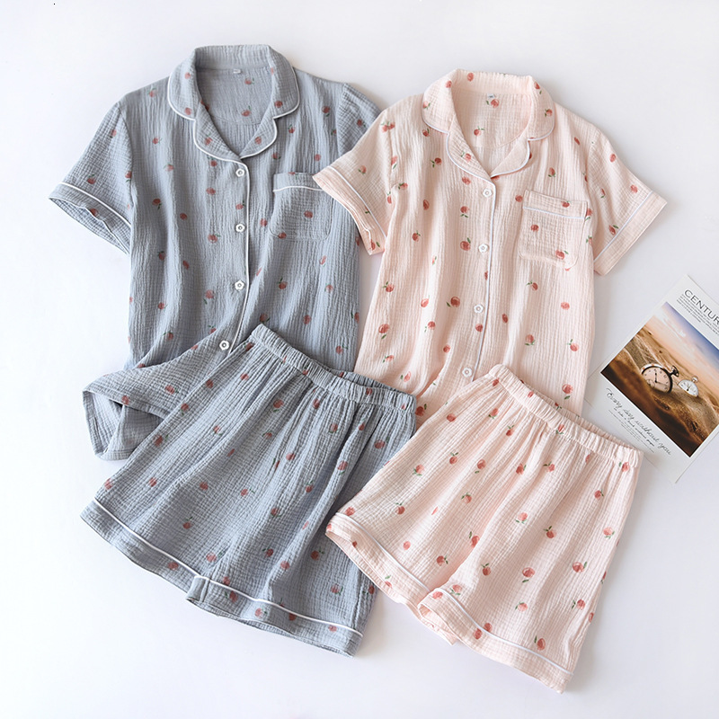 Womens Sleepwear Summer Ladies Shortsleeved Shorts Pajamas Set 100% Cotton Crepe Cloth Thin Home Service Twopiece Spring And Autumn Loose 230512, 06
Womens Sleepwear Summer Ladies Shortsleeved Shorts Pajamas Set 100% Cotton Crepe Cloth Thin Home Service Twopiece Spring And Autumn Loose 230512, 06
