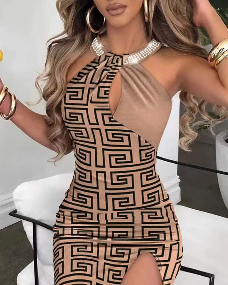 Casual Dresses Sexy Off Shoulder Sleeveless Cut Out Slit Maxi Women Elegant Party Evening Prom Birthday Ling Dress 2024 Spring Clothes