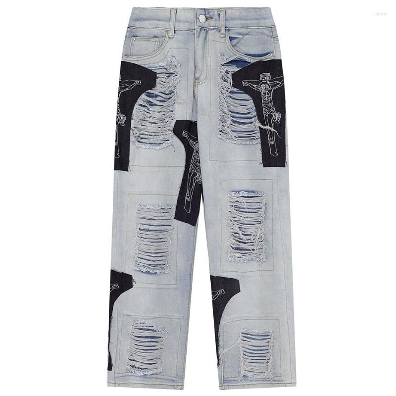Men' Jeans Men' High Street Destroyed Pants With Patchwork Fashion Loose Fit Y2K Denim Trousers Streetwear Oversized Hip Hop Bottoms, Blue
Men' Jeans Men' High Street Destroyed Pants With Patchwork Fashion Loose Fit Y2K Denim Trousers Streetwear Oversized Hip Hop Bottoms, Blue