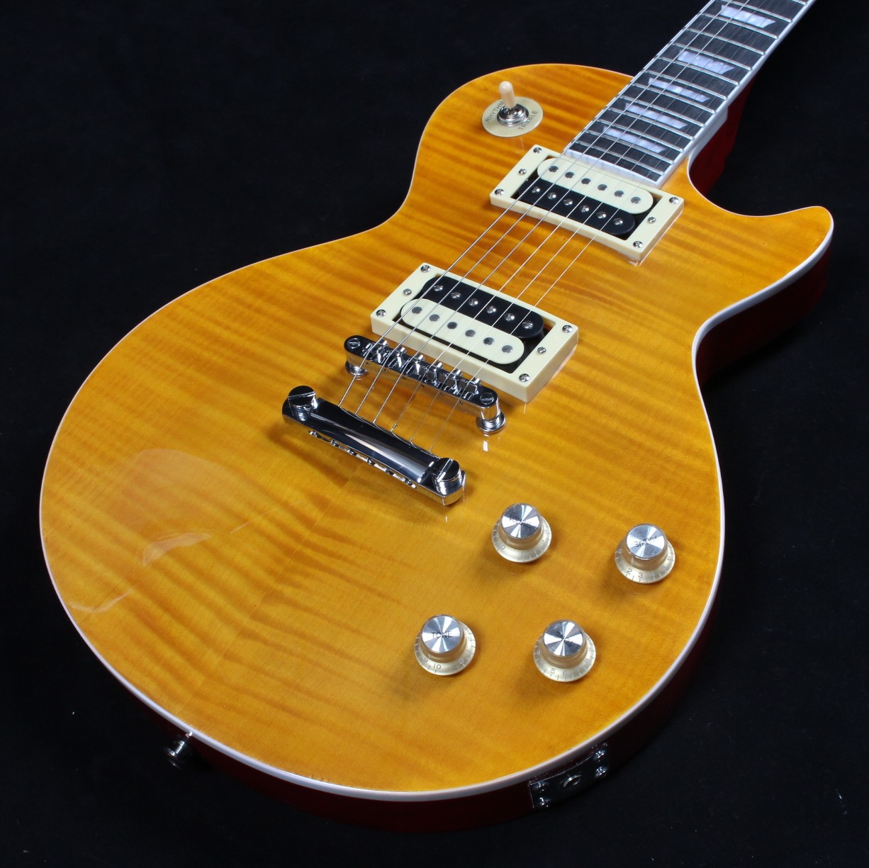 best Flame Maple Top G Les Standard Brown LP Paul Electric Guitar stock369258456