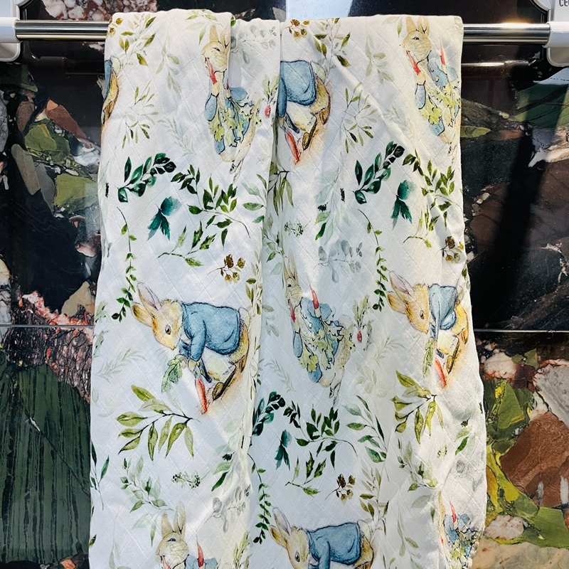 Blankets Swaddling Customized Digital Bamboo Cotton Muslin blanket Swaddle Baby For born Soft Wrap Bedding Bath Towel 230512