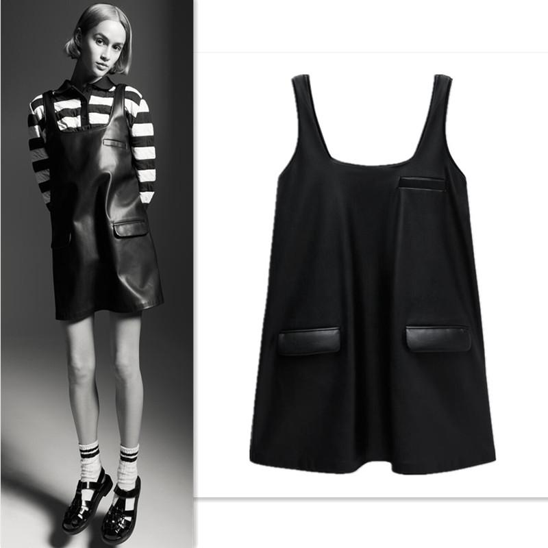 Casual Dresses Designer Simple Design Classical Fashion Style Black Elegant PU Mini Vest Dress 2023 Sweet Girls Beautiful Short, Picture shown
Casual Dresses Designer Simple Design Classical Fashion Style Black Elegant PU Mini Vest Dress 2023 Sweet Girls Beautiful Short, Picture shown