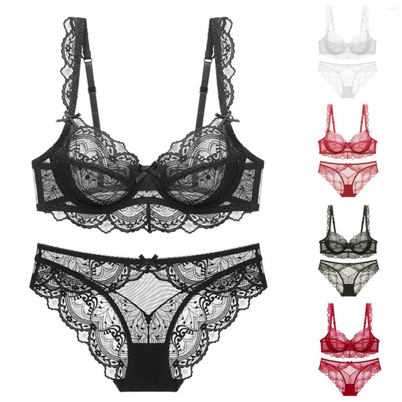 Bras Sets Women's Transparent Bra Large Chest Show Small Lace Sexy Underwear Set Up Pants For Women, Black
Bras Sets Women's Transparent Bra Large Chest Show Small Lace Sexy Underwear Set Up Pants For Women, Black