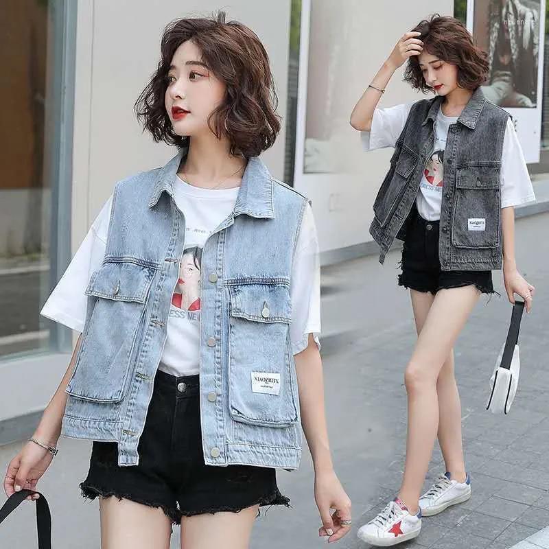 Women's Vests 2023 Women Summer Sleeveless Denim Vest All-Match Big Pocket Toling Style Waistcoat Solid Color Oversize Cowboy Outerwear Tops, Blue
Women's Vests 2023 Women Summer Sleeveless Denim Vest All-Match Big Pocket Toling Style Waistcoat Solid Color Oversize Cowboy Outerwear Tops, Blue