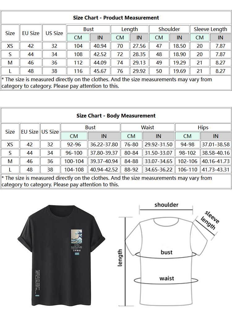Men's T-ShirtsT-shirts for Men Japanese Printed Sea Wave Graphic Short Sleeves Tees Casual Summer Streetwear Cotton Tops Black Z5077975 230512