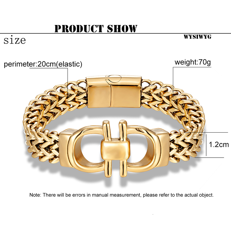 Charm Bracelets bracelets men link chain on hand hip hop stainless steel Golden jewelry gifts for accessories 230511