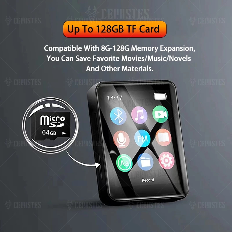 2023 New MP3 Player Bluetooth 5.0 Full Screen Walkman Portable Sport Music Player Mp4 Video Player FM/E-book/Recorder Mp3