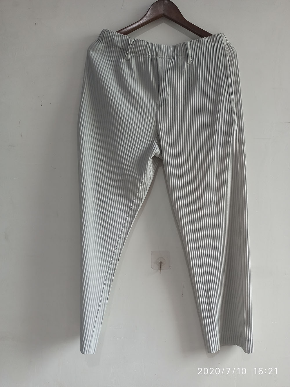Men's Pants IEFB /men's wear Japanese stretch fold fabric thin style loose wide leg pants straight pleated casual pants for male Y3059 JF150
