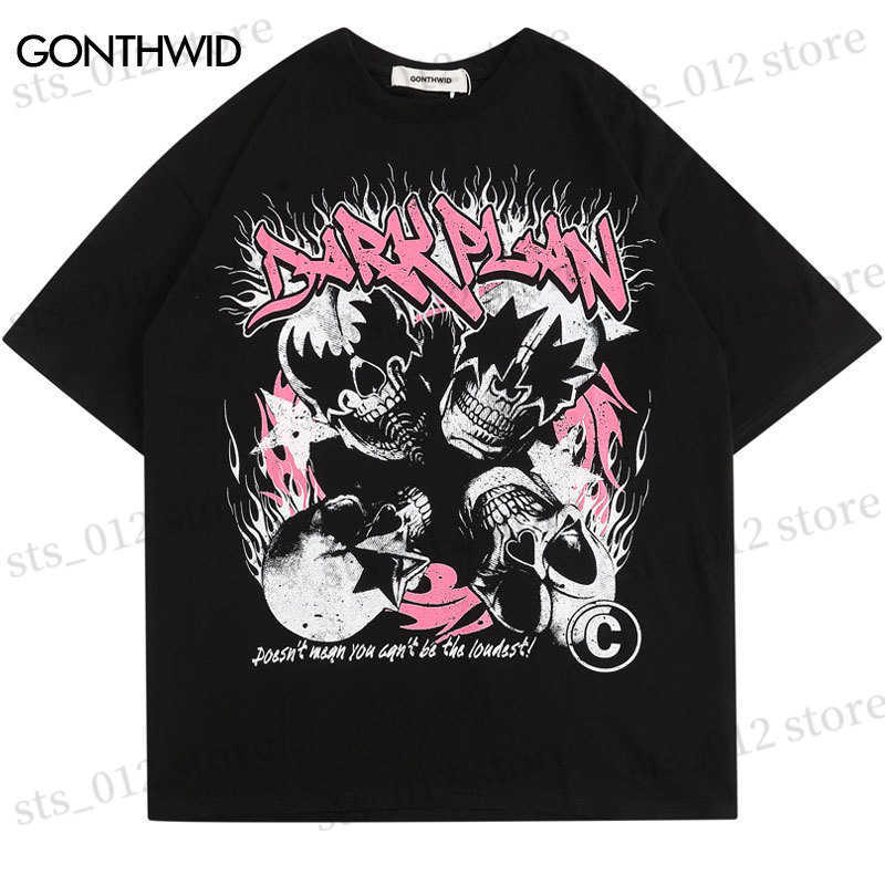 Men's T-Shirts Hip Hop Men Tshirt Y2K Grunge Vintage Skull Skeleton Print Punk Gothic T-Shirt Streewear Harajuku Loose Short Sleeve Tee Shirts T230512, Black
Men's T-Shirts Hip Hop Men Tshirt Y2K Grunge Vintage Skull Skeleton Print Punk Gothic T-Shirt Streewear Harajuku Loose Short Sleeve Tee Shirts T230512, Black