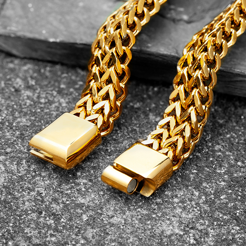 Charm Bracelets bracelets men link chain on hand hip hop stainless steel Golden jewelry gifts for accessories 230511