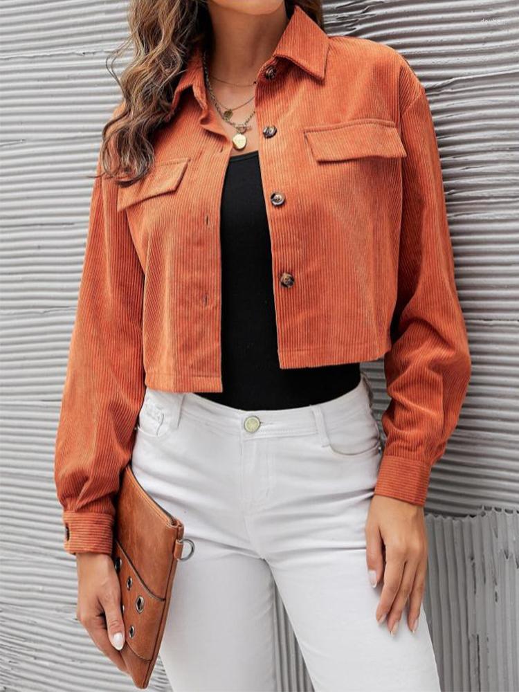 Women's Jackets Drop Shoulder Corduroy Flap Detail Jacket Women Button Up Turn-down Collar Solid Coats For Fall, Coffee
Women's Jackets Drop Shoulder Corduroy Flap Detail Jacket Women Button Up Turn-down Collar Solid Coats For Fall, Coffee