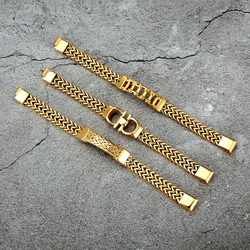 Charm Bracelets bracelets men link chain on hand hip hop stainless steel Golden jewelry gifts for accessories 230511
