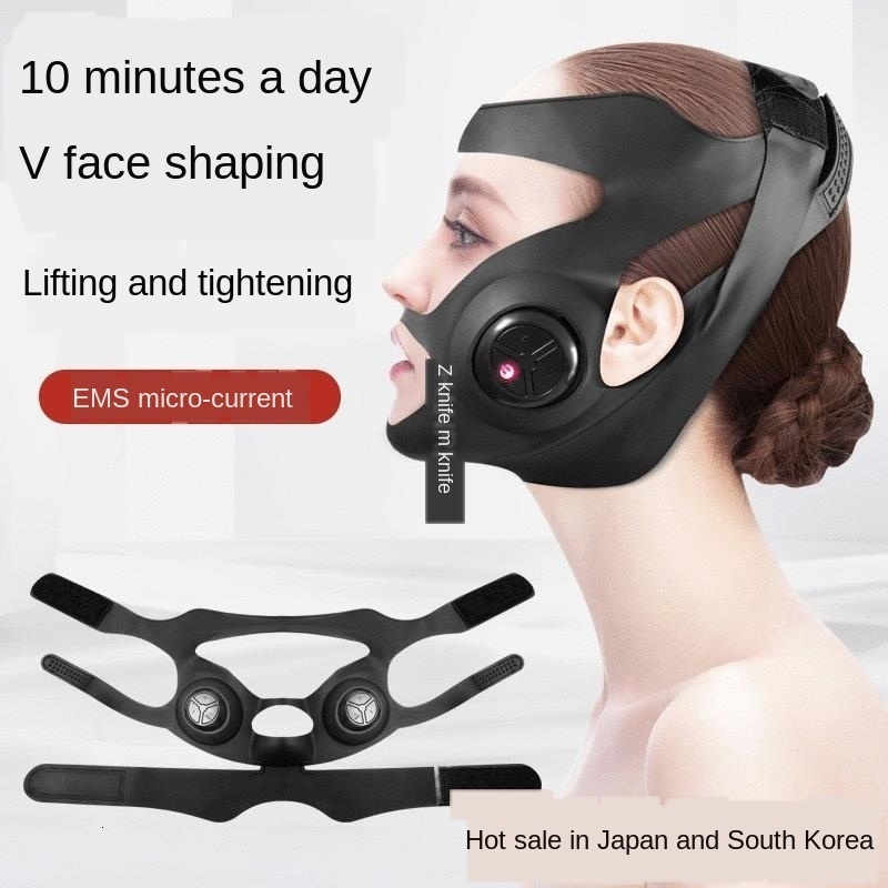 Home Beauty Instrument Grey Pink Electric V shaped Thin Face Slimming Cheek Mask Massager Lifting Machine V Line Lift Up Bandage Therapy Device 230511