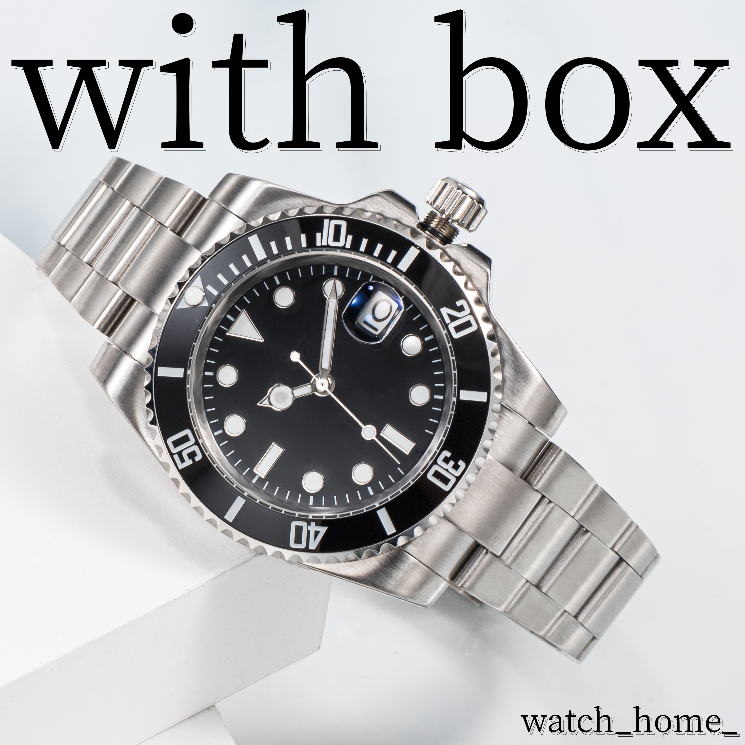 With box AAA new men's automatic watch mechanical ceramic watch all stainless steel swimming watch sapphire luminous watch business casual montre de luxe watch, Sapphire glass
With box AAA new men's automatic watch mechanical ceramic watch all stainless steel swimming watch sapphire luminous watch business casual montre de luxe watch, Sapphire glass