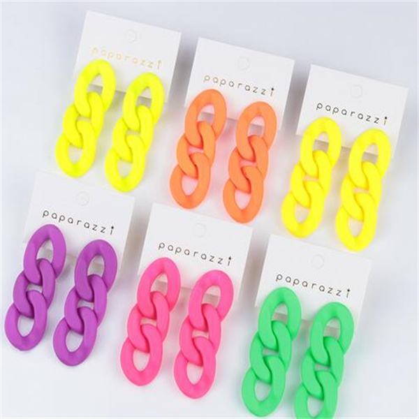 New Colorful Acrylic Chain Drop Earrings for Women Fashion Resin Geometric Earrings Bohemia Party Jewelry Gift GC2121