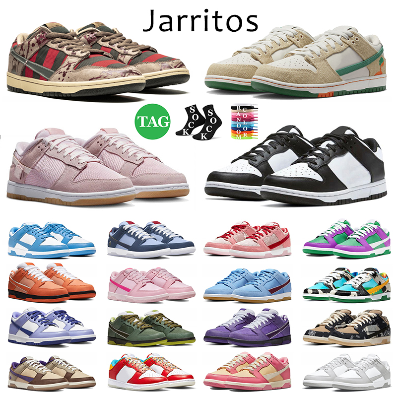 Low Top OG 2023 Jarritos shoes Freddy Krueger women men designer casual shoe trainers Teddy Bear Lows Panda White lobster Track Red Triple Pink Big Size Sport sneakers
