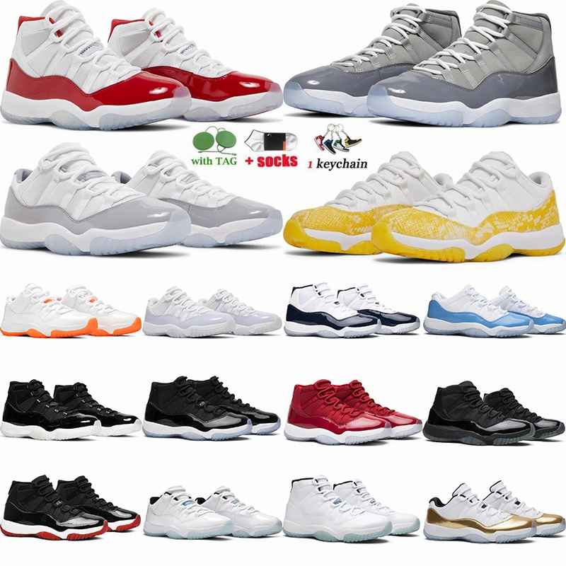Jumpman 11 Basketball Shoes 11s Yellow Snakeskin Cement Grey Low High Cherry Bred Cap and Gown Gamma Blue Men Women Designer Sneaker J11 Retro Trainers
Jumpman 11 Basketball Shoes 11s Yellow Snakeskin Cement Grey Low High Cherry Bred Cap and Gown Gamma Blue Men Women Designer Sneaker J11 Retro Trainers