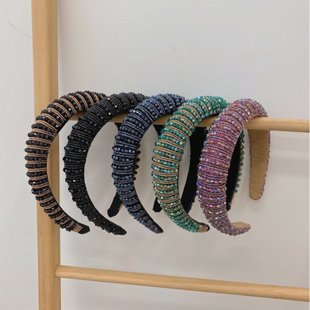 Hair Rubber Bands Highend hair accessorie crystal widebrimmed headband full of s and baroque girl band 230512