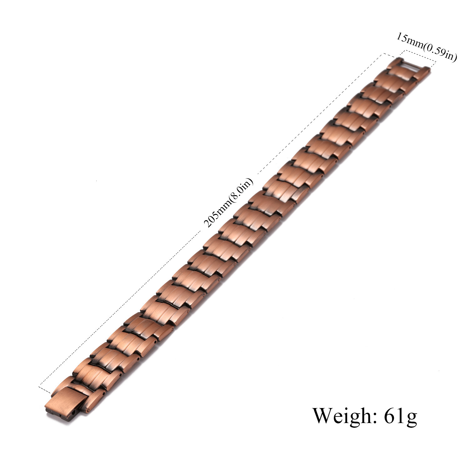 Chain Men Magnetic Health Bracelet 9995 Pure Copper Power Energy For Blood Pressure Magnets Jewelry Wholesale 230511