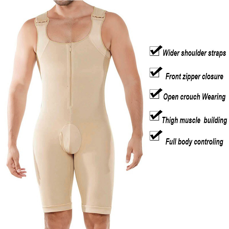 Men's Body Shapers Seamless Compression Garments Fajas Slimming Waist Full Body Shaper Tummy Trimmer Bodysuit Shapewear Shirt Girdle for Men Shap