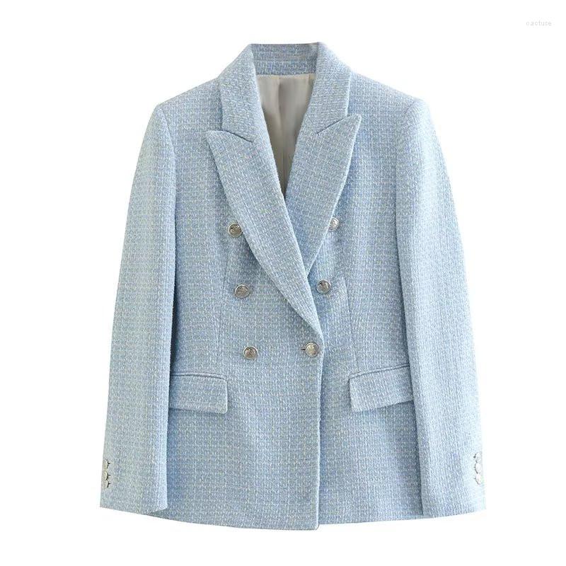 Women's Suits 2023 Women Fashion Texture Design Suit Loose Double Breasted Office Lady All-match Temperament Jackets, Light blue
Women's Suits 2023 Women Fashion Texture Design Suit Loose Double Breasted Office Lady All-match Temperament Jackets, Light blue