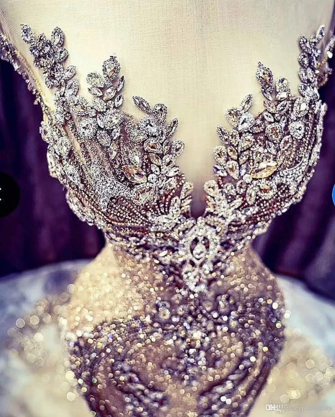Gold Evening Dresses Lace Crystal Beads Sequin Sweep Train Formal Bridal Pageant Prom Gowns Custom Made 2023 Lz0304