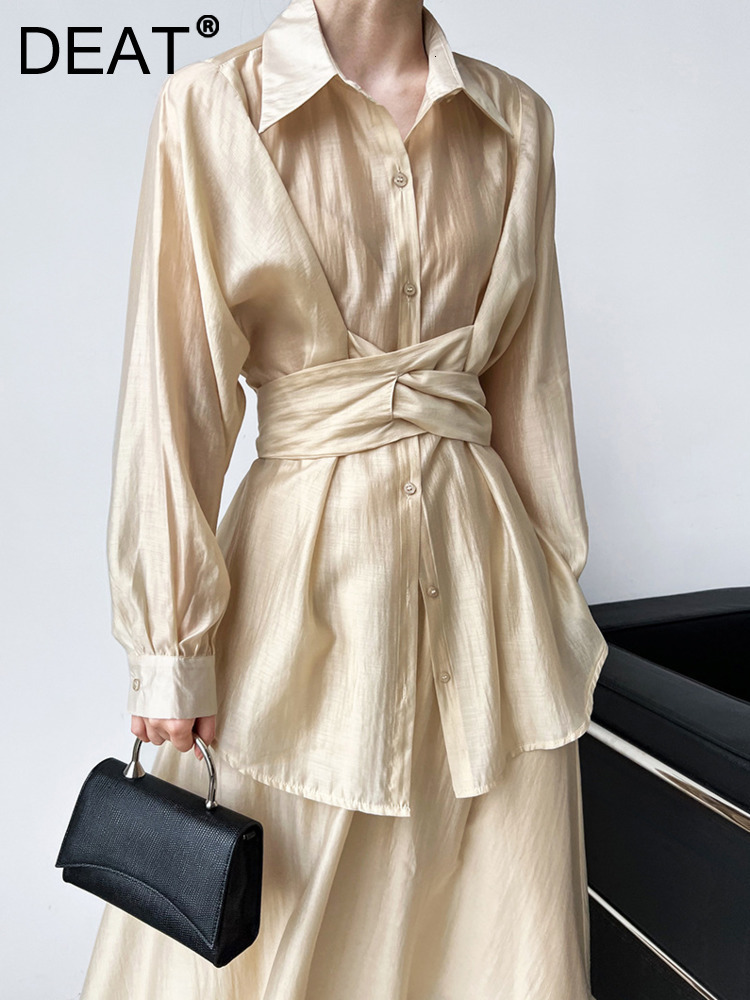 Two Piece Dress DEAT Fashion Women 2 Pcs Lapel Lantern Sleeve Laceup Waist Tshirt And Hight Midcalf Suit Skirts Summer 17A8055 230512, Gray
Two Piece Dress DEAT Fashion Women 2 Pcs Lapel Lantern Sleeve Laceup Waist Tshirt And Hight Midcalf Suit Skirts Summer 17A8055 230512, Gray