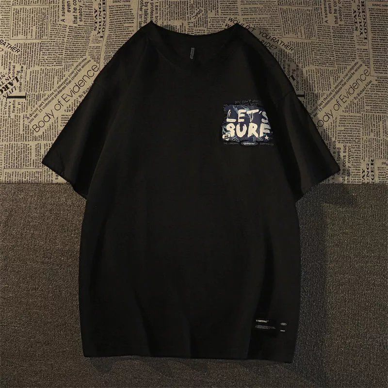 Men's TShirts European and American creative letter pure cotton short sleeved Tshirt for men and women ins summer loose casual couple y2k top 230
