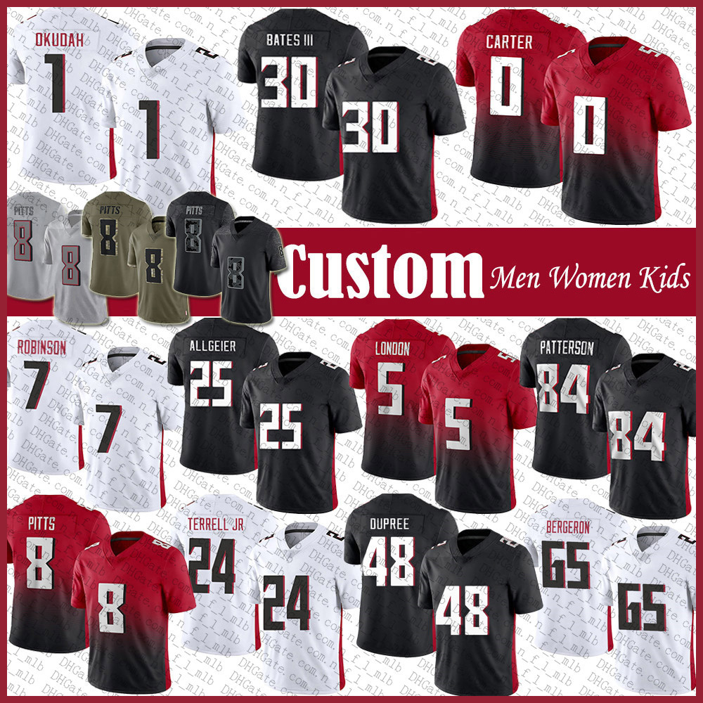 Custom 7 Bijan Robinson 5 Drake London Football Jersey 8 Kyle Pitts Jessie Bates III Jeff Okudah Matthew Bergeron Grady Jarrett Younghoe Koo Bud Dupree Zach Harrison, Shown
Custom 7 Bijan Robinson 5 Drake London Football Jersey 8 Kyle Pitts Jessie Bates III Jeff Okudah Matthew Bergeron Grady Jarrett Younghoe Koo Bud Dupree Zach Harrison, Shown