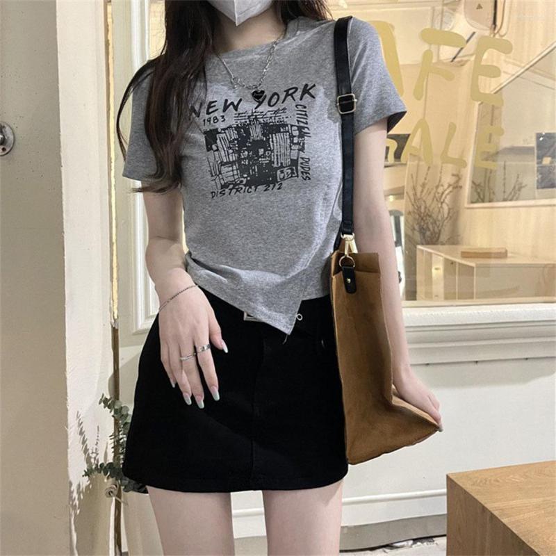Women's T Shirts Women's Cropped T-shirt Summer Irregular Chic Short Sleeve Tops Y2k Streetwear Clothes Fashion Slim Tees Female Casual, Black
Women's T Shirts Women's Cropped T-shirt Summer Irregular Chic Short Sleeve Tops Y2k Streetwear Clothes Fashion Slim Tees Female Casual, Black