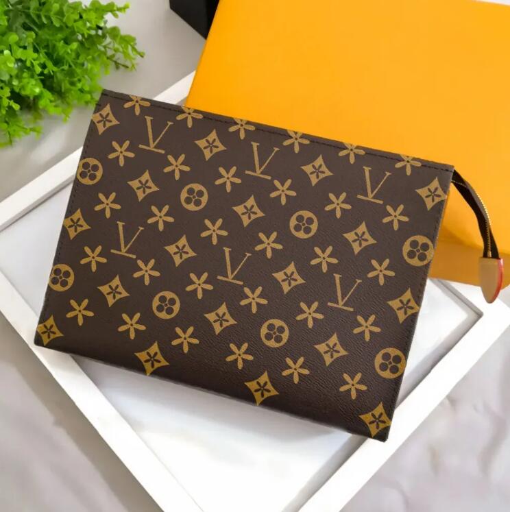 designer bag womens Toiletry Pouch women 26CM Zipper Clutch Cosmetic Bags Leather flower Pochette Toilet Case Purse Crossbody Bag Come dust bag, Black grid
designer bag womens Toiletry Pouch women 26CM Zipper Clutch Cosmetic Bags Leather flower Pochette Toilet Case Purse Crossbody Bag Come dust bag, Black grid