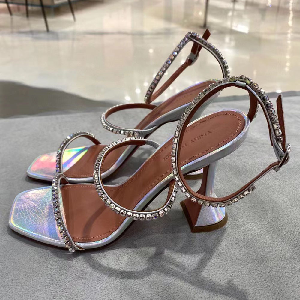Amina Muaddi Womens sandals leather sole designer high heels 9.5cm black pink diamond chain decoration banquet women shoes silk wedding sexy formal slippers with box, 12
Amina Muaddi Womens sandals leather sole designer high heels 9.5cm black pink diamond chain decoration banquet women shoes silk wedding sexy formal slippers with box, 12