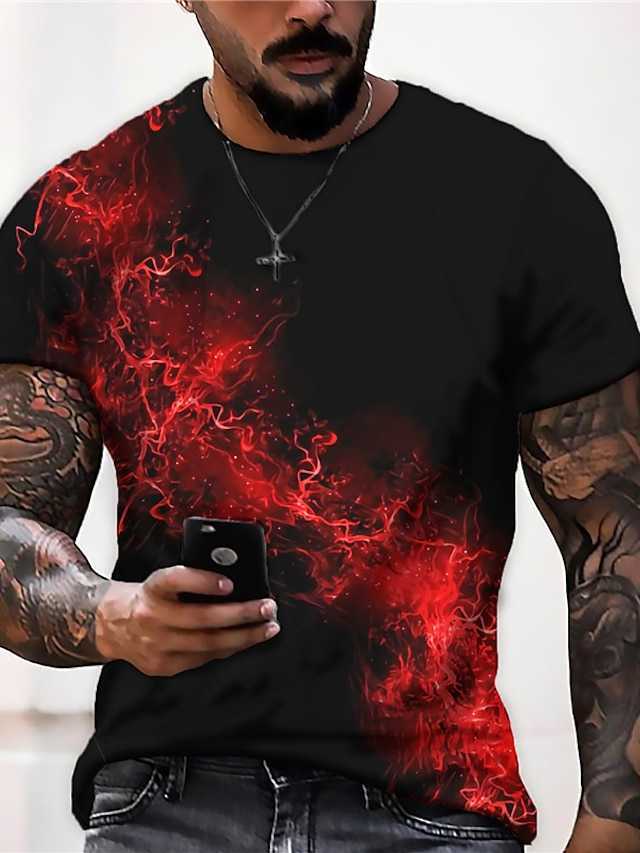 RUKAS Universal T-shirt Graphic Printing Flame Cut Under Throat Green Blue Purple Yellow Dark Blue 3D Printing Casual Short Sleeve Printed Clothing
RUKAS Universal T-shirt Graphic Printing Flame Cut Under Throat Green Blue Purple Yellow Dark Blue 3D Printing Casual Short Sleeve Printed Clothing