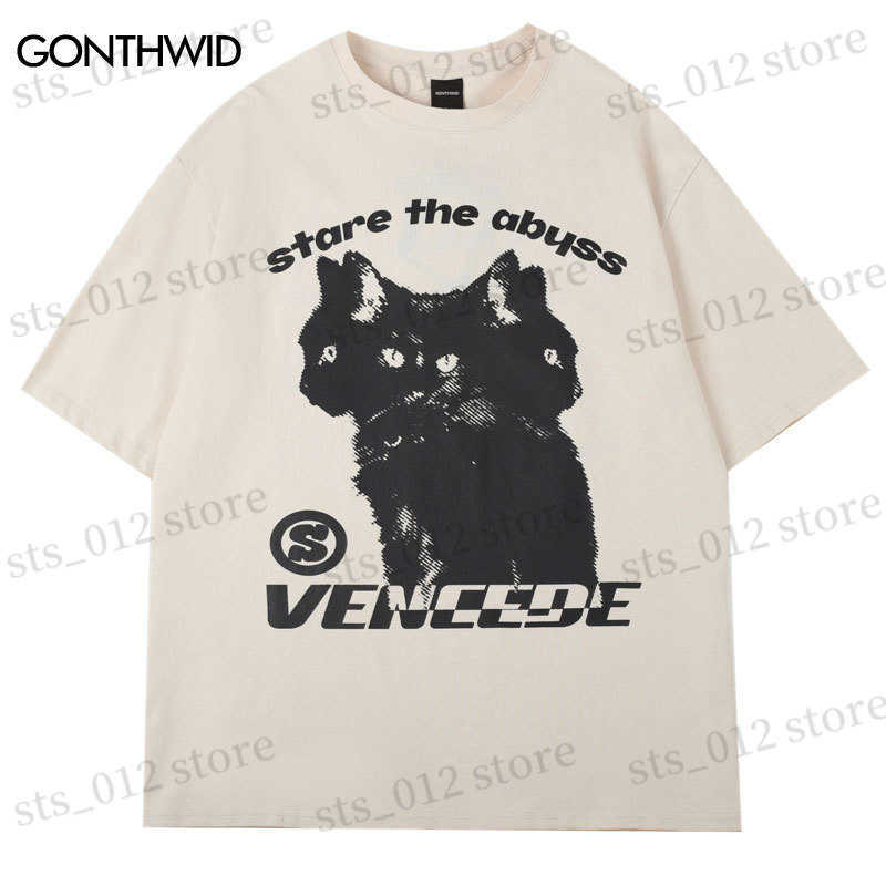 Men's T-Shirts Men Hip Hop T-Shirt Y2K Streetwear Cat Print Punk Gothic Tshirt Harajuku Casual Loose Cotton Tee Shirts Summer Short Sleeve Tops T230512, Black
Men's T-Shirts Men Hip Hop T-Shirt Y2K Streetwear Cat Print Punk Gothic Tshirt Harajuku Casual Loose Cotton Tee Shirts Summer Short Sleeve Tops T230512, Black