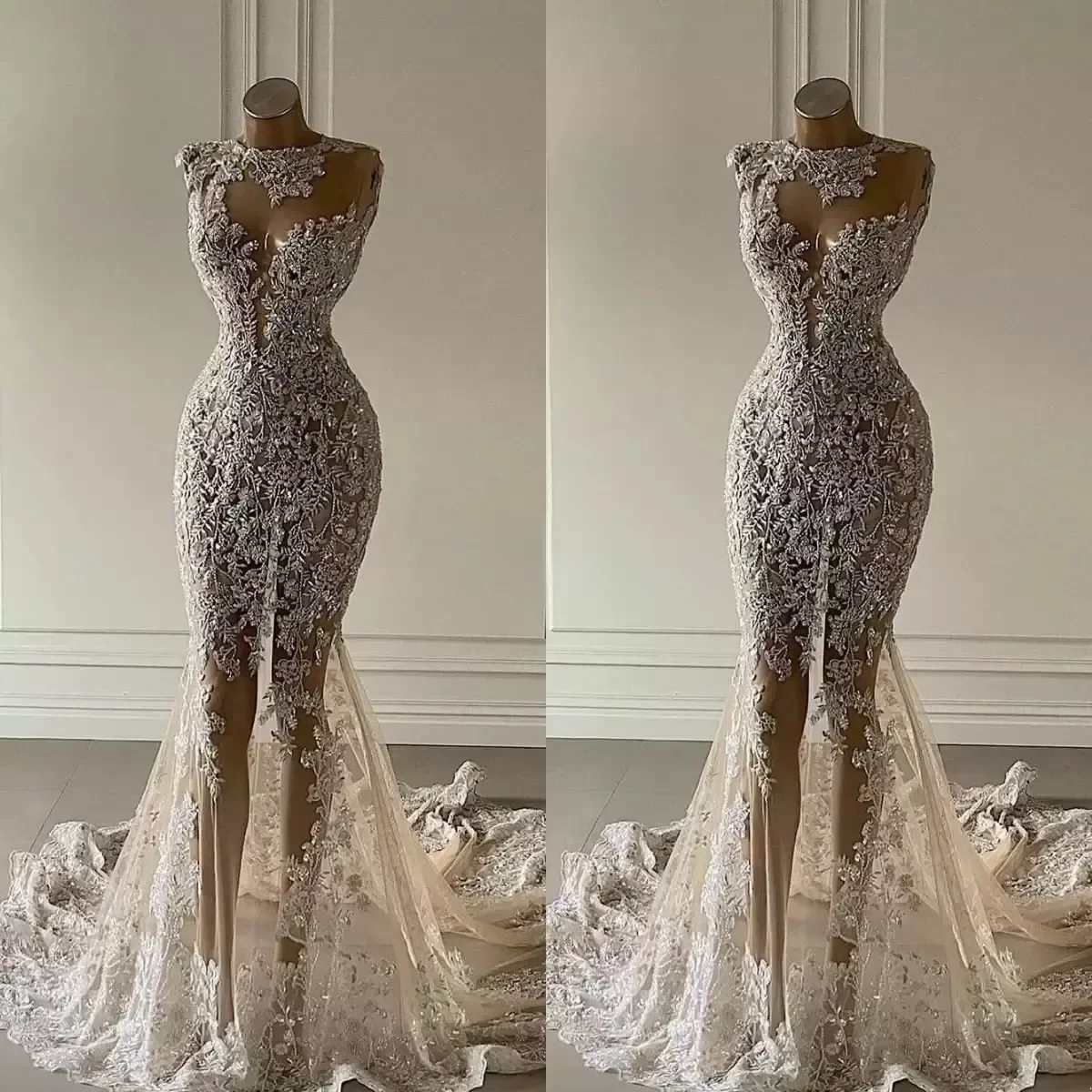 Crystal Mermaid Wedding Dresses See Through Lace Appliqued Bridal Gowns Luxurious Sequined Dubai Wedding Dress Customise, Fuchsia
Crystal Mermaid Wedding Dresses See Through Lace Appliqued Bridal Gowns Luxurious Sequined Dubai Wedding Dress Customise, Fuchsia