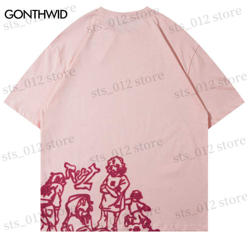 Men's T-Shirts Hip Hop Graphic T Shirts Streetwear Y2k Haruku Japanese Cartoon Print Oversized Tshirt 2023 Men Fashion Casual Cotton Tee Tops T23