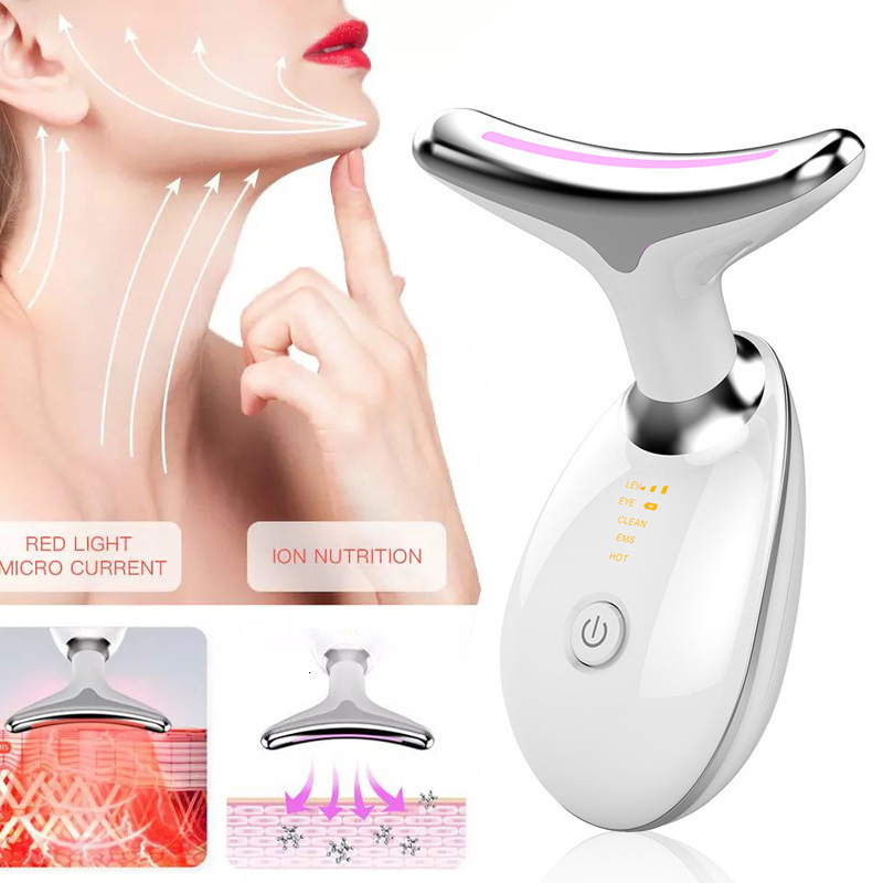 Face Care Devices Neck Anti Wrinkle Beauty Device and Tighten Massager Electric LED Pon Microcurrent Remover 230512
