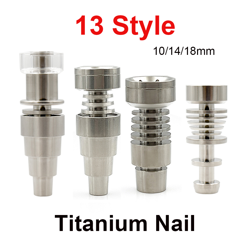 Titanium Nail 6 IN 1 10mm 14mm 18mm Male Female Joint Dual Function GR2 Hookah Glass Bongs Water Pipe Dab Rigs Tools