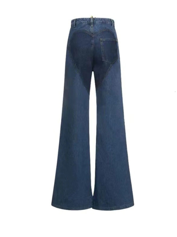 Womens Jeans Women Streetwear Cut Out Hollow Criss Cross Straight Flare Denim Pants INS Female Fashion Wide Leg Trousers 230512