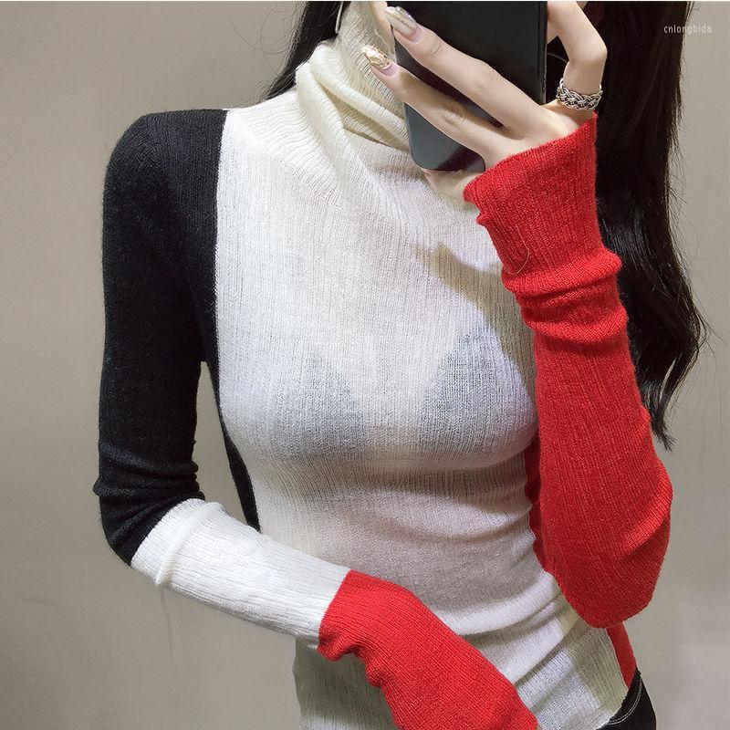 Women' T Shirts Spring And Autumn Color Matching Sweater Women ' Turtleneck Base Knitted
Women' T Shirts Spring And Autumn Color Matching Sweater Women ' Turtleneck Base Knitted