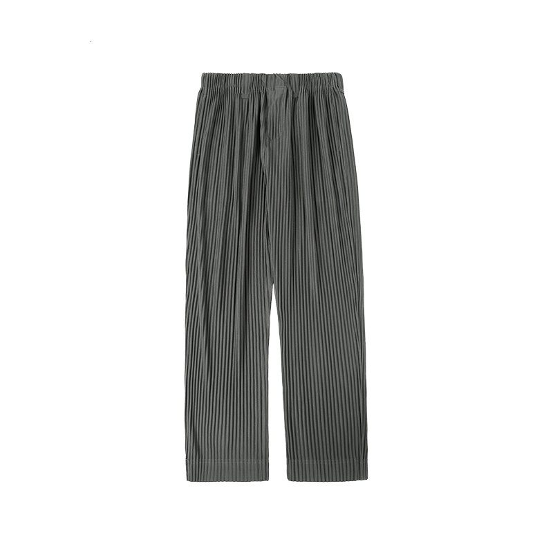 Men's Pants IEFB /men's wear Japanese stretch fold fabric thin style loose wide leg pants straight pleated casual pants for male Y3059 JF150