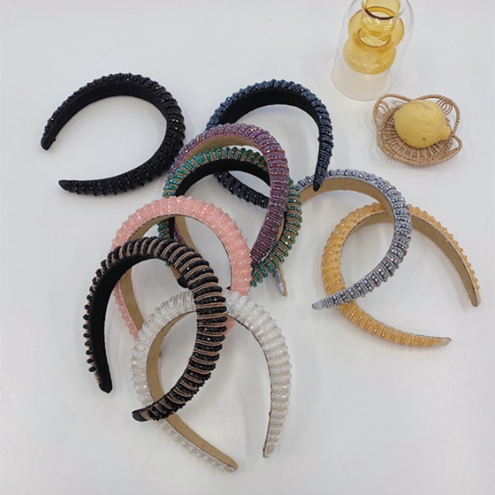 Hair Rubber Bands Highend hair accessorie crystal widebrimmed headband full of s and baroque girl band 230512