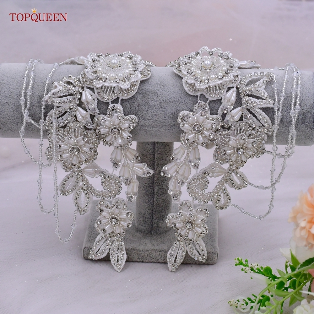 Other Fashion Accessories TOPQUEEN S80 Silver Epaulets Shoulder Decorative Jewelry Temperament Clothes Handmade Beaded s p230512