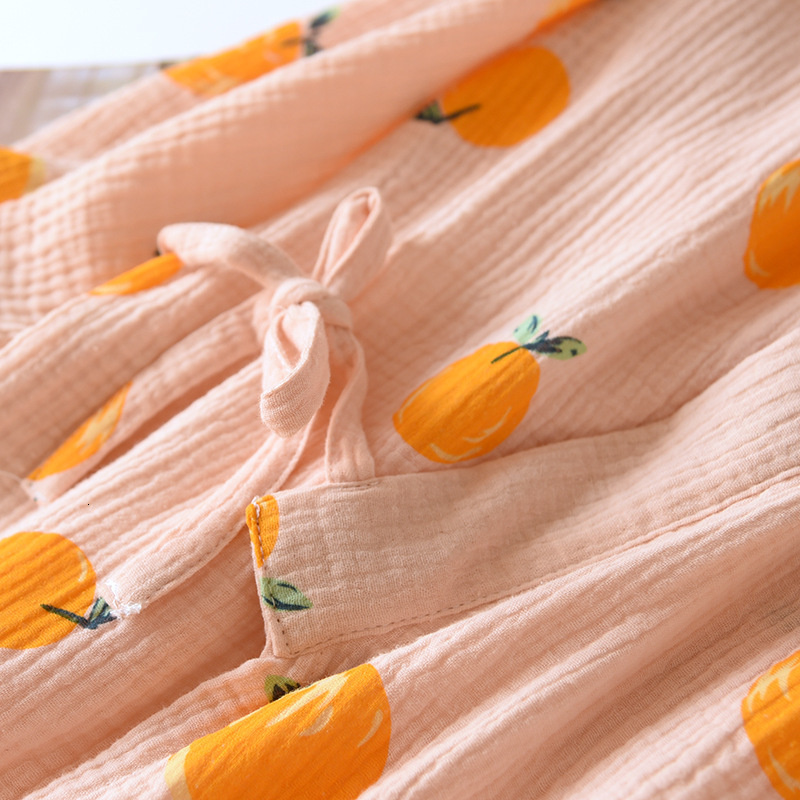 Womens Sleepwear Japanese kimono dressing gown spring and autumn ladies cotton crepe cloth thin summer bathrobe home service sleepwear bath robe 23051