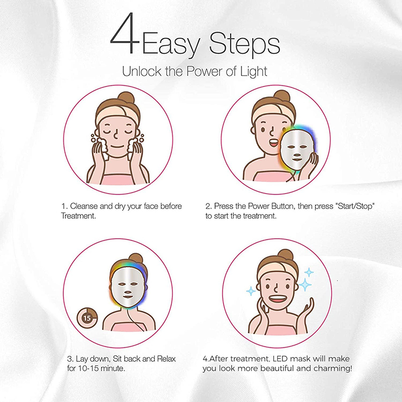 Face Care Devices 7Color LED Colorful Pon Mask Professional Beauty Skin Rejuvenation Neck Home 230512