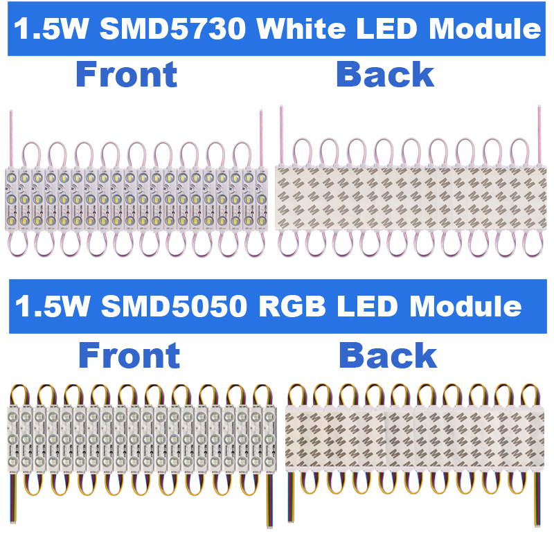 Super Bright 3 LED Module RGB 5050 SMD led Waterproof Decorative Storefront LED Light for Letter Sign Advertising Signs crestech168