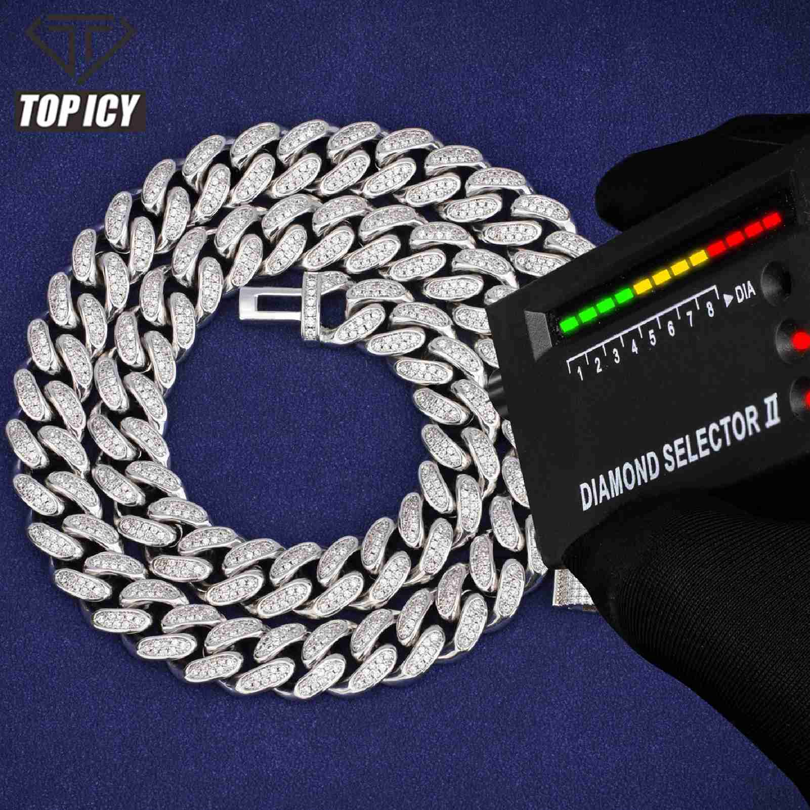 Moissanite Jewelry 12mm Two Rows Diamonds 100% 925 Sterling Silver Cuban Pass Diamond Tester Necklace Vvs Moissanite Jewelry
Moissanite Jewelry 12mm Two Rows Diamonds 100% 925 Sterling Silver Cuban Pass Diamond Tester Necklace Vvs Moissanite Jewelry